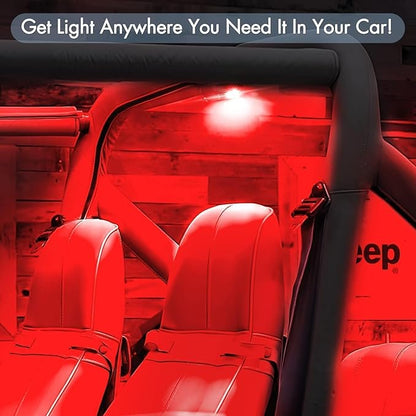 ACEC SHOP UTV Dome Light, Universal Roll Bar LED Dome Light Utility Roll Cage Lights UTV Interior Lights Courtesy Lighting Roll Bar Mount LED Light for UTV Polaris RZR SXS Ranger Truck - White/Red