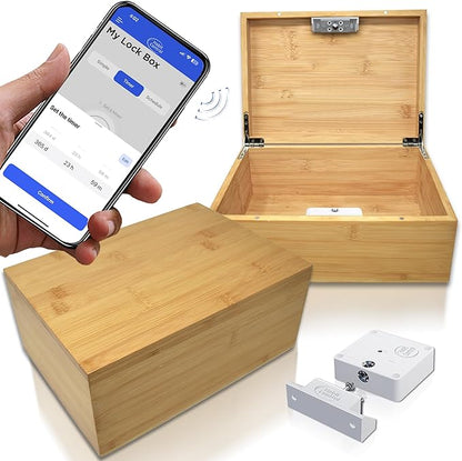 Timed LockBox Habit Control App - Bluetooth Lock Box with Timer to Reduce Screen Time, Unplug from Video Games, Snacks, Socials - Simple, Timer & Schedule Modes - 366 Days Time Locking Container
