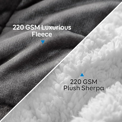 Cottonblue Sherpa Weighted Blanket 15 lbs, Fleece Flannel Heavy Blanket Twin Size, Soft Cozy Fuzzy Weighted Blankets 48 x 72 inches, Idea Gifts for Adults Birthday