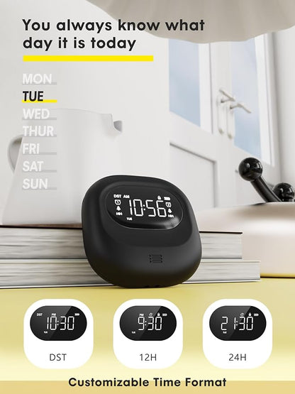 ROCAM Rechargeable Vibrating Alarm Clock Bed Shaker, 3000mAh Portable Travel Clock Under Pillow for Teens, Deaf People, Heavy Sleepers, Adults – 160-Day Standby, Great for Bedroom or Dorm Use