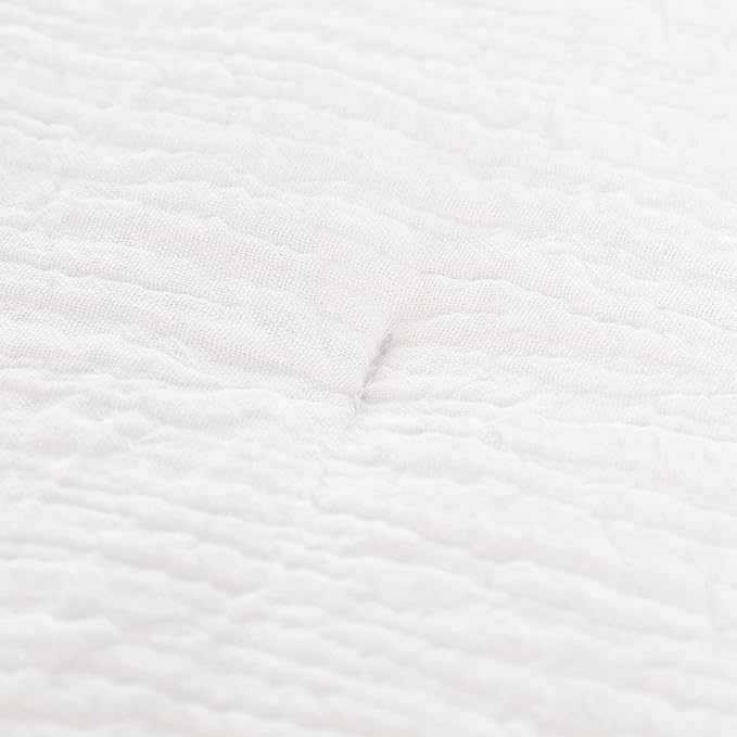 Hombys 100% Cotton Muslin Oversized King 120x120, Lightweight and Breathable Down Alternative, Soft Gauze Summer Bed Comforter, Off White Reversible Fluffy Duvet Insert