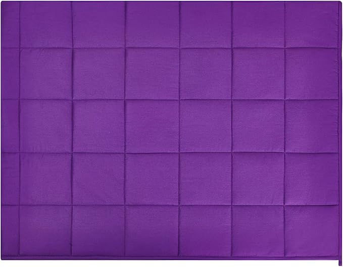 RelaxBlanket Weighted Blanket | 60''x80'',20lbs | for Individual Between 190-240 lbs | Premium Cotton Material with Glass Beads | Violet