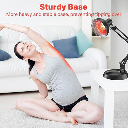 Infrared Light Heat Lamp, Near Red Light Therapy for Body Muscle Joint Pain Relieve 150W Bulb with Adjustable Stand, Timer
