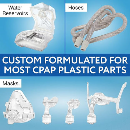 IMPRESA CPAP Cleaning Solution - 2-Pack, 8 Fl Oz Bottles - Residue-Free Citric Acid Descaler - Safe Plastic Component & Sleep System Cleaner - Travel-Friendly Pack