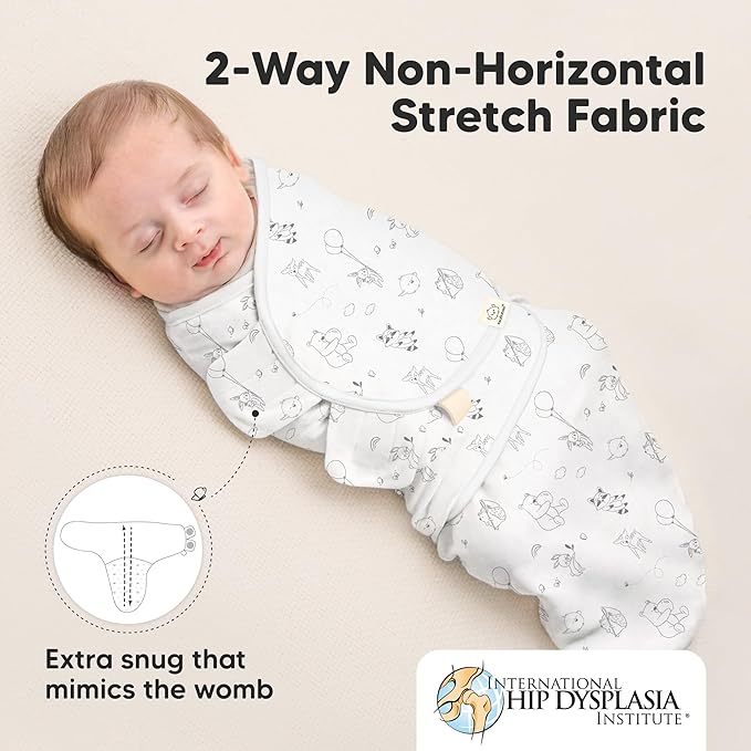 KeaBabies 3-Pack Organic Baby Swaddle Sleep Sacks - Swaddles for Newborns, Infant 0-3 Months, Baby Girls, Boys, Soft & Snug Newborn Sleep Sack, Nursery Swaddling Blankets (Aspire, OS)