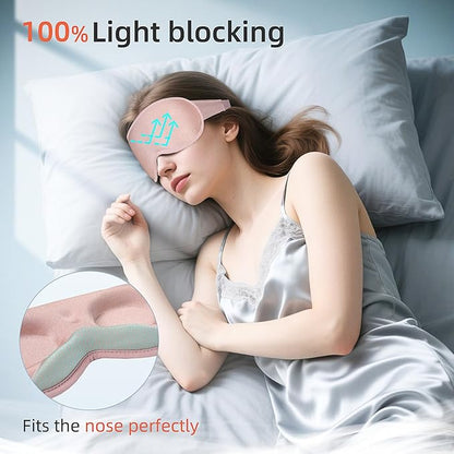 Side Sleeper Eye Mask, Blackout Eye Mask Sleeping, 3D Sleep Mask for Side Sleeper for Women Men,Eye Masks for Sleeping,Pink