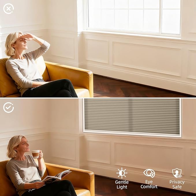 ZSTARR Motorized Skylight Shades Blackout Cellular Honeycomb Electric Blinds with Solar Panel Cordless Rechargeable with Remote for Roof and Slanted Windows Custom Size (LF Coffee)