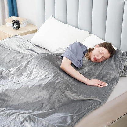 Electric Heated Blanket Twin Size 62"x84", Fast Heating Throw, Soft Plush Microplush for Bed & Couch, 10Hs Auto Off & 5 Heating Levels, Machine Washable, Gifts for Grandma & Family-Light Gray