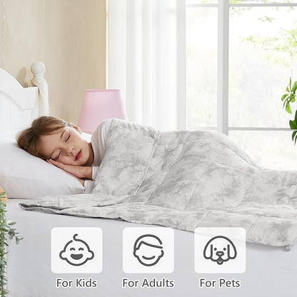 L'AGRATY Weighted Blanket - 40"x60" 10lbs Breathable Microfiber Material with Glass Beads Small Blanket for All-Season Summer Fall Winter Soft