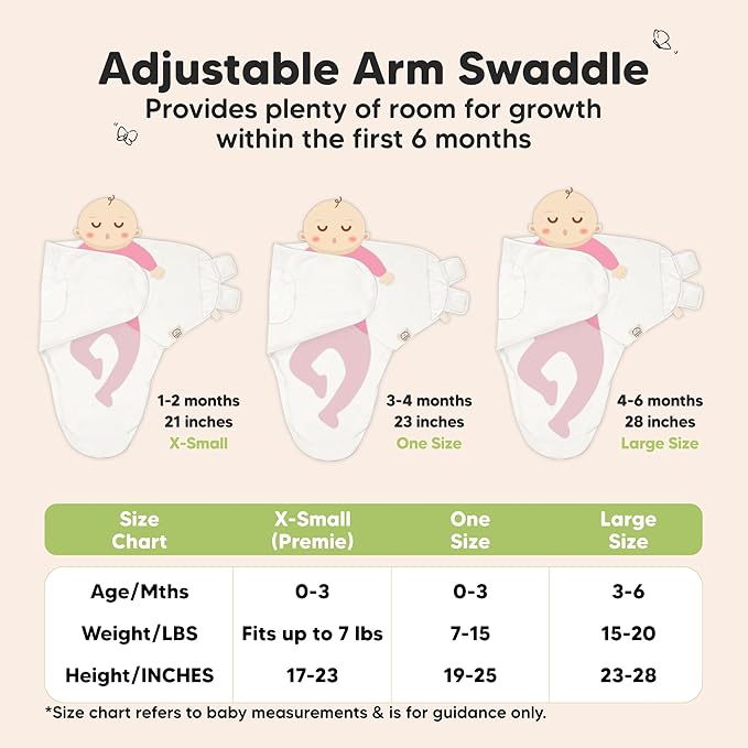 3-Pack Organic Baby Swaddle Sleep Sacks - Swaddles for Newborns, Infant 0-3 Months, Baby Girls, Boys, Soft & Snug Newborn Sleep Sack, Nursery Swaddling Blankets (Lil Fawn, OS)