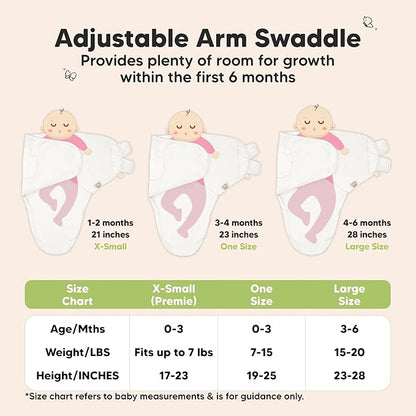 3-Pack Organic Baby Swaddle Sleep Sacks - Swaddles for Newborns, Infant 0-3 Months, Baby Girls, Boys, Soft & Snug Newborn Sleep Sack, Nursery Swaddling Blankets (Lil Fawn, OS)