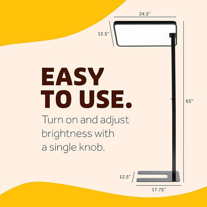 Clinical Medical Grade | Circadian Optics Langley Light Therapy Floor Lamp | 10X Power & Brightness | 10,000 Lux at 15" | Extremely Large 22" X 12" Light Panel | As Seen On Shark Tank