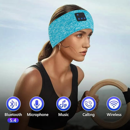 Aurya Sleep Headphones Sports Wireless Bluetooth Headband for Side Sleeper, Bluetooth 5.4, with Ultra-Thin HD Stereo Speaker, Sleeping Headphone for Women Men Running Yoga Workout