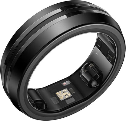 RENPHO Lynx Smart Ring-All Day Sleep & Activity Tracking, Includes Charging Case, Gifts for Men, 7-Day Battery Life, Subscription-Free App for iOS & Android, Size Before You Buy (Black, Size 10)