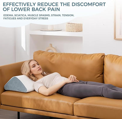Knee Wedge Pillow 6.3'' for Post-Surgery Recovery-Leg Elevation Support for Sleep Position, Alleviating Lower Back & Hip Pain Enhancing Circulation in Ankles Legs Triangle Pillow with Removable Cover