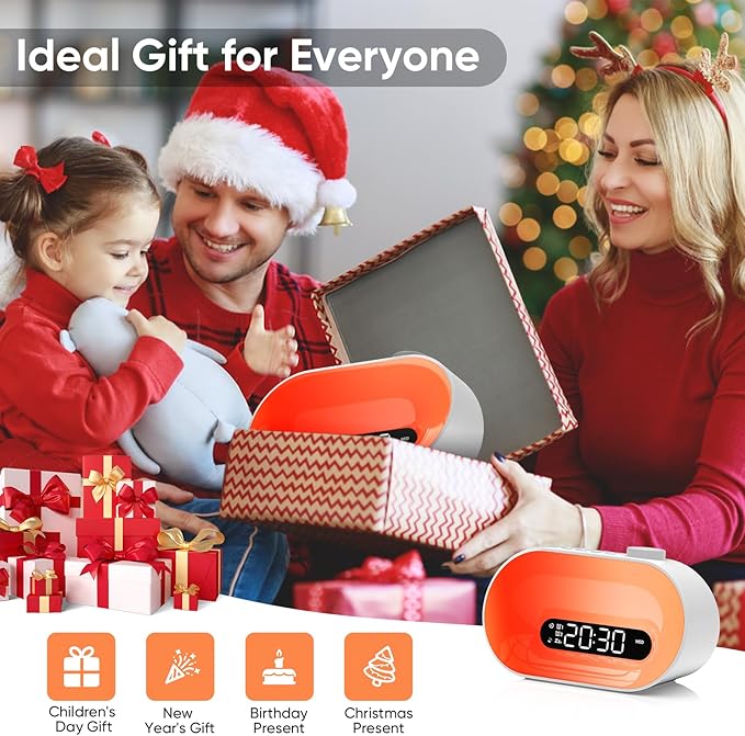 Sunrise Alarm Clock White Noise Machine with 30 Soothing Sounds for Sleep - Natural Wake Up Light - Dimmable Night Light Clock with 2 Alarms & Sleep Timer - Sound Machine for BabyKids Adults Bedroom