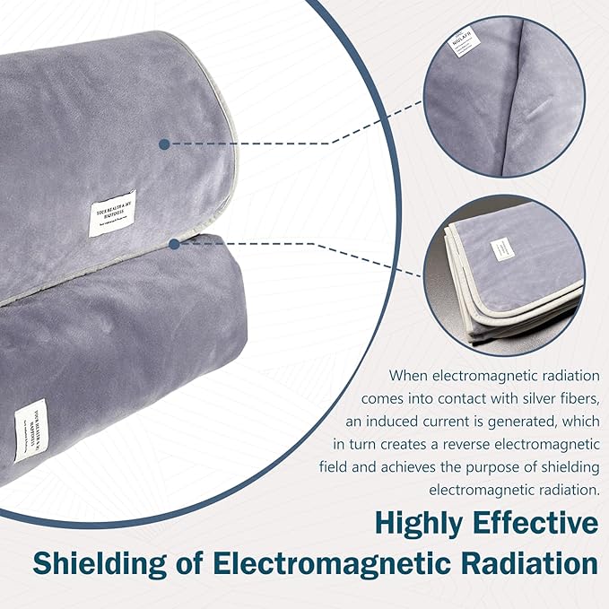 Faraday Blanket 26x40 Inch, Protection Cotton Blanket for Bed, Couch, Pregnancy and Babies