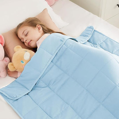 HOSUKKO Weighted Blanket - 7 lbs Lightblue Heavy Blanket - Breathable Blanket(41 * 60 inches, 7 lbs)