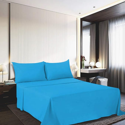 Best Season 4 Piece Bed Sheet Set (Full,Dark Teal 1 Flat Sheet,1 Fitted Sheet and 2 Pillow Cases,100% Brushed Microfiber 1800 Luxury Bedding,Deep Pockets,Extra Soft & Fade Resistant