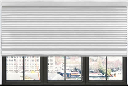 BlindsAvenue Simply Motorized Cellular Shades with Remote Control, Automatic Electric Cordless Wireless Blinds for Indoor Window, Blackout Blind, Color: White, Size: 68" W x 48" L