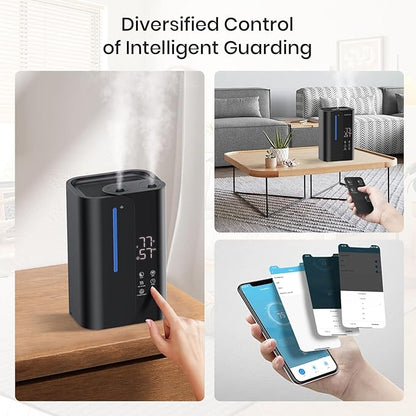 5L Cool Mist Humidifiers for Bedroom Large Room, Top Fill Ultrasonic Smart Air Humidifier for Baby & Plants with Essential Oil Diffuser, 50H Runtime 28 dB Quiet Baby Humidifier