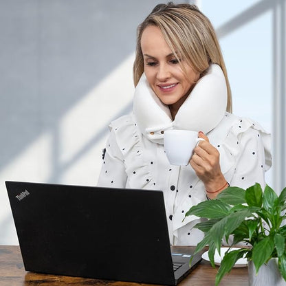 Women's Small Fitted Neck Pillow for Traveling, Memory Foam Travel Pillow, Travel Neck Pillows for Airplanes, Travel Essentials for Flying, Car Essentials for Women, Plane Pillow in Ash