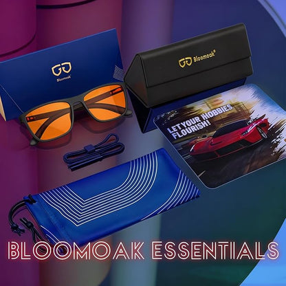 Bloomoak-99% Blue Light Blocking Glasses - Gaming Glasses - Anti Glare - Anti Fatigue -Suitable for Screens, Games, TVs