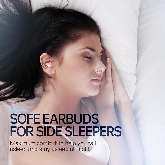 Invisible Sleep Headphones, Sleep Earbuds for Side Sleepers, Mini Noise Blocking Sleep Earphones, Bluetooth 5.3 Stereo in-Ear Wireless Earbuds for Sleeping, Working, Pink