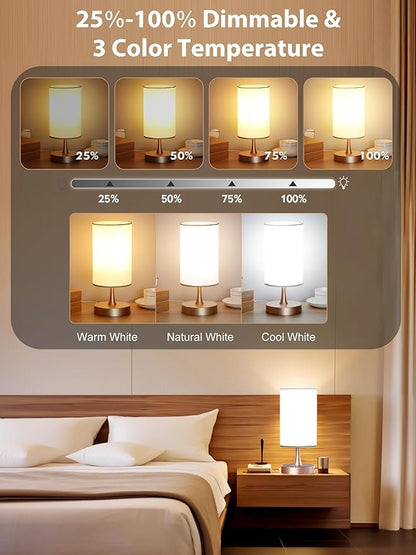 Light Therapy Lamp, 10000 Lux Daylight with 3 Color Temperatures, Adjustable Brightness & Timer with Memory Function, Sunlight Lamp with Remote Control (Gold Base, White Shade)