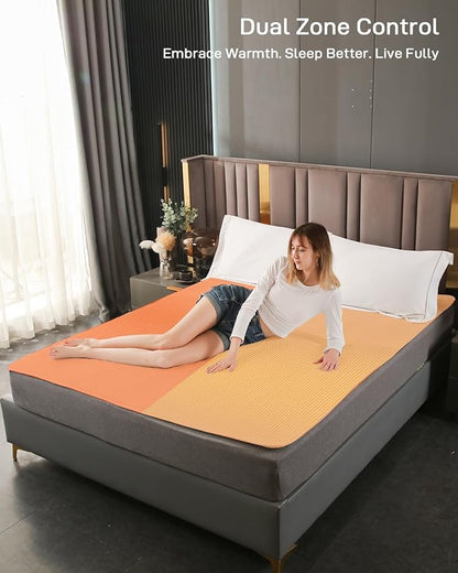 Heated Mattress Pad Queen Size - Electric Mattress Pad with Dual Control, Soft Blanket, Bed Warmer Heater Sheets, 8 Heating Settings,1/2/10 Hours Auto Shut Off, 60" x 80" Cream