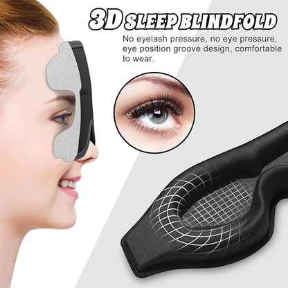 3D Advanced Eye Mask for Sleeping，Ultra Delicate Soft Skin Friendly Eye mask，100% Blackout Sleep Eye Mask for Sleep, Eyelash Extension Sleep mask