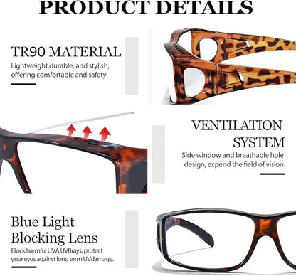 LVIOE Fit Over Blue Light Blocking Glasses and Computer Eyewear- Wear Over Prescription Glasses/Reading Glasses/RX Glasses