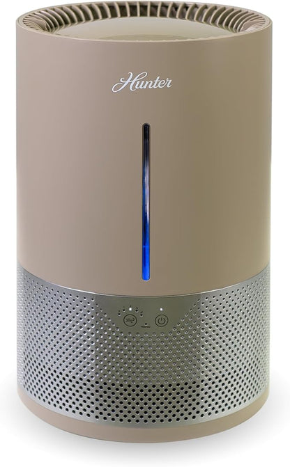 HHE150 Hunter Aspire 4.8L Evaporative Humidifier with PermaWick Filter (4.8L) - Remove Contaminants & White Dust for Clean Mist & Air – Medium Humidifier for Home, Bedroom, or Dorm - Taupe