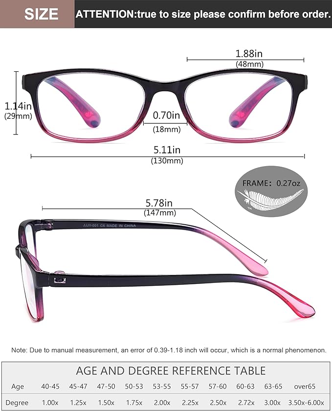 EYEURL 2 Pack Reading Glasses Blue Light Blocking Readers for Women-TR90 Lightweight Computer Reading Glasses Stylish Rectangular Frames Eyeglasses+2.25