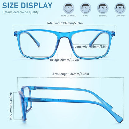 6 Pack Reading Glasses for Men Blue Light Blocking Glasses Lightweight Spring Hinge Computer Readers Men Women