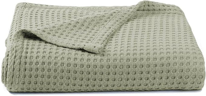 36” X 40” Inches Cooling Baby Waffle Weave Blanket, Ultra-Soft Lightweight Receiving Blanket for Newborn, Breathable Comfortable Baby Swaddle Blanket for Boys and Girls(Sage)
