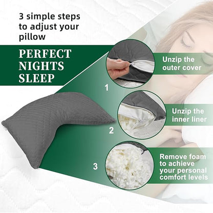 Side Sleeper Pillow for Neck and Shoulder Reilef, Ergonomic Design Medium Firm Pillow, 2 Packs Bed Pillows for Sleeping, Cross Cut Memory Foam Pillows for Back, Stomach and Side Sleepers