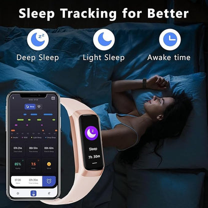 Fitness Tracker with Heart Rate/Blood Oxygen/Sleep Monitor, 20+ Sports Modes Smart Watches for Women/Men, Activity & Step Tracker Smart Watch for Android/iOS Phones
