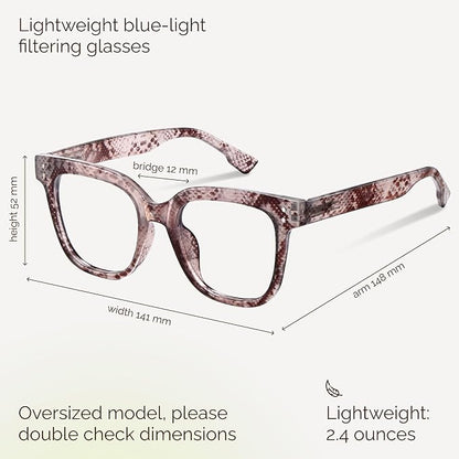miyya Blue Light Glasses for Women & Men – Oversized UV & Blue Light Blocker Chunky Frames, Stylish Eyewear Accessories
