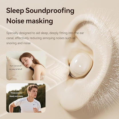 Flat Sleep Earbuds, Mini Invisible Discreet Wireless Earbuds for Side Sleepers, Tiny in-Ear Headphones for Sleeping with Small Ear Canals (Purple)