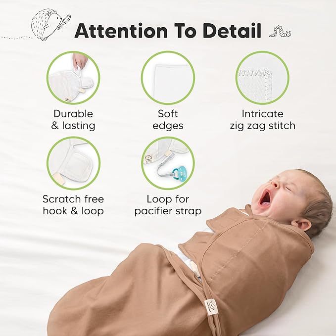 3-Pack Organic Baby Swaddle Sleep Sacks - Swaddles for Newborns, Infant 0-3 Months, Baby Girls, Boys, Soft & Snug Newborn Sleep Sack, Nursery Swaddling Blankets (Terracotta, OS)