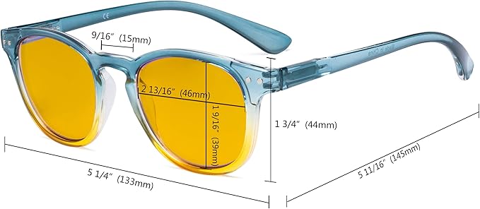 Eyekepper Ladies Blue Light Blocking Reading Glasses with Amber Tinted Filter Lens - Gradient Frame Computer Readers Women - Purple-Red Frame +0.50