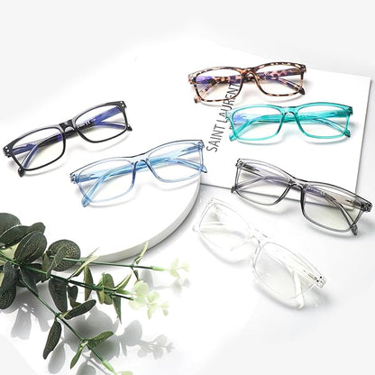 SIGVAN 6 Pack Reading Glasses for Women Men Blue Light Blocking, Spring Hinge Anti Eyestrain Glare Computer Readers (6 Mix-7, 2.75)