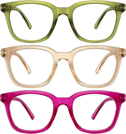 Reading Glasses for Women Men - Blue Light Blocking Magnifying Readers,Oprah Square Anti-Glare Computer Eyeglasses