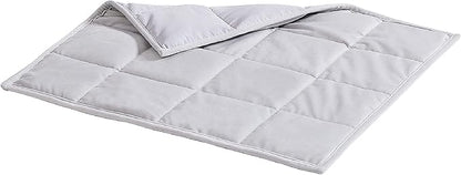 Dream Lab Calming Acupressure Cooling Reversible Weighted Lap Blanket with Glass Beads, 5 Pounds, Grey
