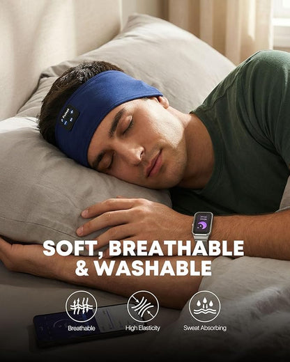 Bluetooth Sleep Headphones Headband - Comfortable Wireless Headphones with HD Sound, Sweatproof & Washable for Sleeping, Yoga, Running, Meditation