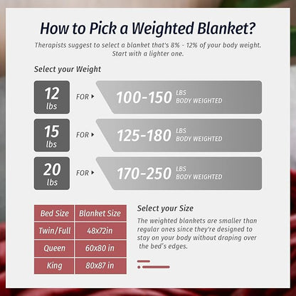Wemore Sherpa Fleece Weighted Blanket for Adult,20 lbs Dual Sided Cozy Fluffy Heavy Blanket,Ultra Fuzzy Throw Blanket with Soft Plush Flannel Top,60 x 80 inches for Queen Burgundy on Both Sides