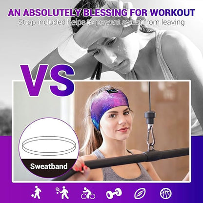 LC-dolida Sleep Headphones Bluetooth Headband Sleeping Wireless Headband Headphones with Thin HD Stereo Speakers Perfect for Side Sleepers, Sport, Yoga, Travel