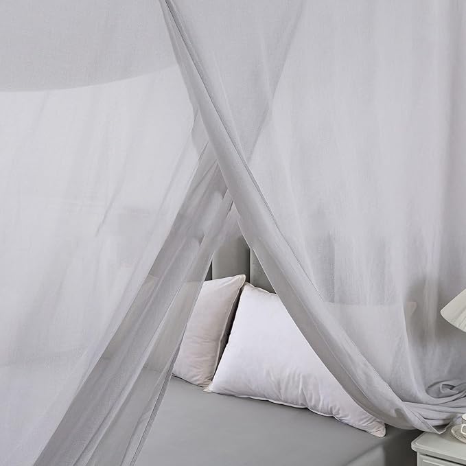 Faraday Fabric Silver Bed Drapes Mesh EMF Protection Canopy, RF Shielding Netting, Queen Size, Twin Size