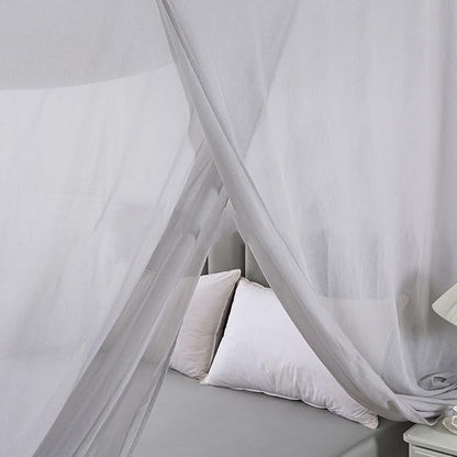 Faraday Fabric Silver Bed Drapes Mesh EMF Protection Canopy, RF Shielding Netting, Queen Size, Twin Size